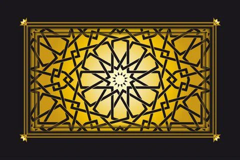 Arabesque golden pattern background Иллюстрация