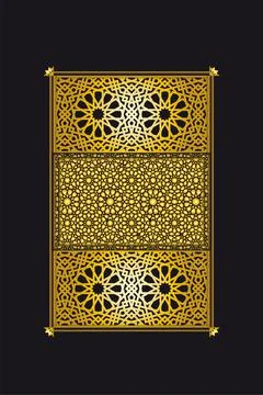 Arabesque golden pattern background Stock Illustration