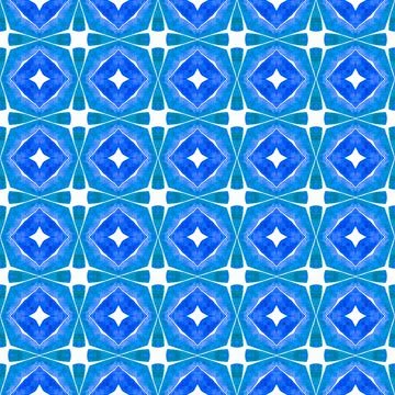 Arabesque hand drawn design. Blue fine boho chic 스톡 일러스트