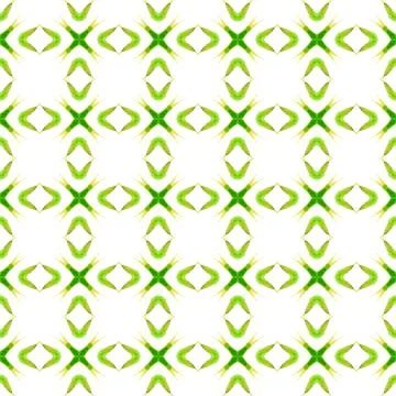 Arabesque hand drawn design. Green dazzling boho Stock Illustration