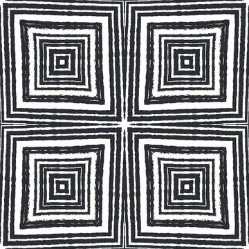 Arabesque hand drawn pattern. Black symmetrical Stock Illustration