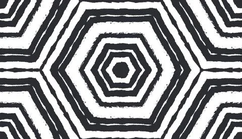 Arabesque hand drawn pattern. Black symmetrical Stock Illustration