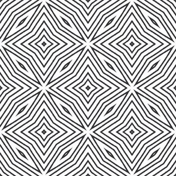 Arabesque hand drawn pattern. Black symmetrical イラスト素材