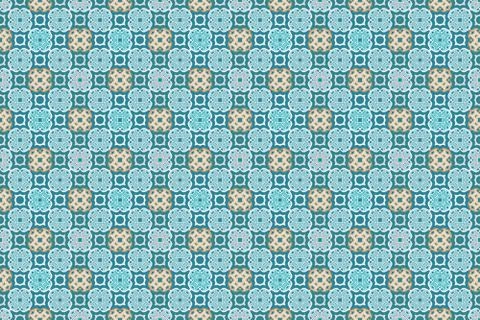 Arabesque islamic blue seamless pattern. Illustration for your arabic horizon Stock Illustration