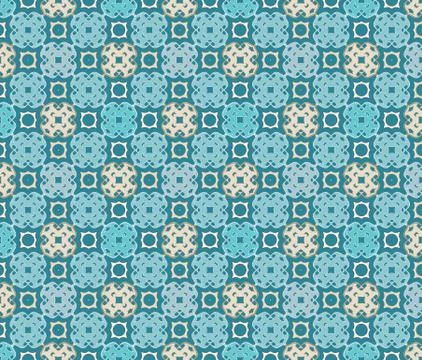 Arabesque ismalic blue seamless pattern. Vector illustration for your arabic  Illustrazione stock