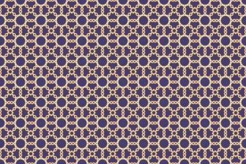 Arabesque ismalic purple seamless pattern. Vector illustration for your arabi Stock Illustration