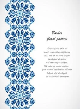 Arabesque lace damask seamless border floral decoration print for design te.. Stock Illustration