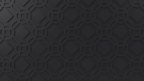 Arabesque looping geometric pattern. Black islamic 3d motif. Видео 116744363