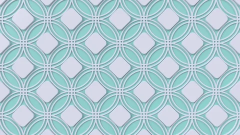 Arabesque looping geometric pattern. Blue and white islamic 3d motif. Stock Footage 121713556