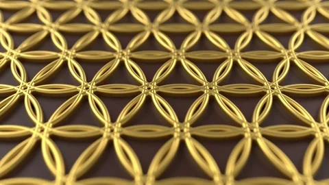 Arabesque looping geometric pattern. Gold and brown islamic 3d motif. Stock Footage 116744069