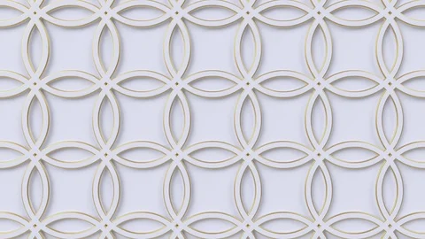 Arabesque looping geometric pattern. Gold and white islamic 3d motif. Stock Footage 116744302