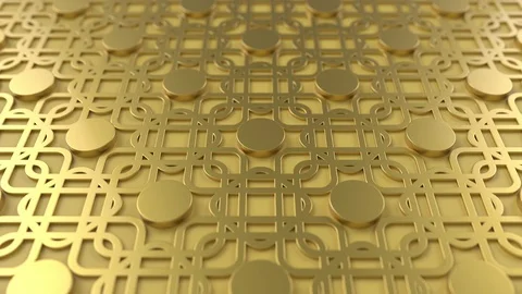 Arabesque looping geometric pattern. Gold islamic 3d motif. Stock Footage 118092650