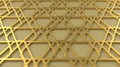 Arabesque looping geometric pattern. Gold islamic 3d motif. Arabic background. Stock Footage 122262486