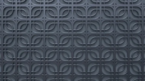 Arabesque looping geometric pattern. Gray and metal islamic 3d motif. Stock Footage 118092637