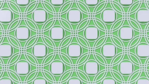 Arabesque looping geometric pattern. Green and white islamic 3d motif. Video stock 117593973