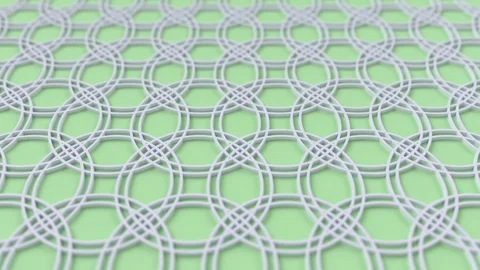 Arabesque looping geometric pattern. Green and white islamic 3d motif. Video stock 118092449