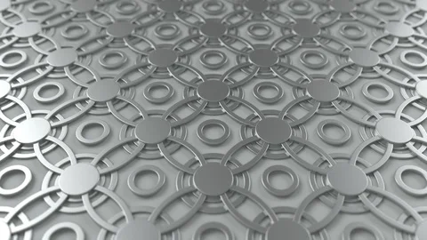 Arabesque looping geometric pattern. Metal islamic 3d motif. Stock Footage 116744416