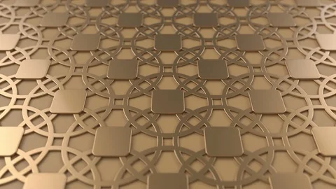 Arabesque looping geometric pattern. Metal islamic 3d motif. Stock Footage 118092699