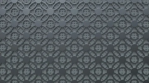 Arabesque looping geometric pattern. Metal islamic 3d motif. Stock Footage 118092714