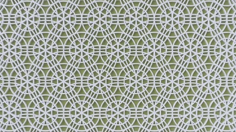 Arabesque looping geometric pattern. Olive and white islamic 3d motif. Stock Footage 116744115