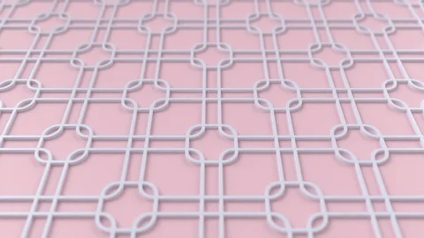 Arabesque looping geometric pattern. Pink and white islamic 3d motif. Stock Footage 117593893