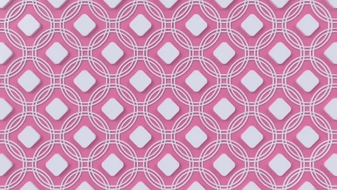 Arabesque looping geometric pattern. Pink and white islamic 3d motif. Stock Footage 118092673