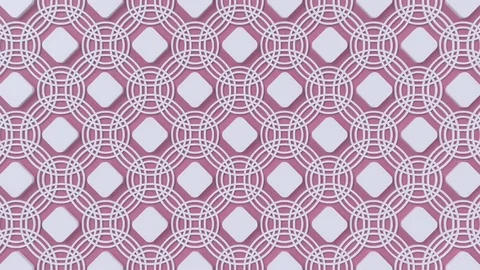 Arabesque looping geometric pattern. Pink and white islamic 3d motif. Stock Footage 122262574