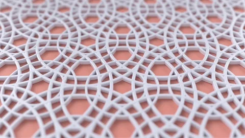 Arabesque looping geometric pattern. Pink and white islamic 3d motif. Stock Footage 122262815