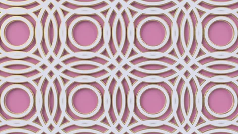Arabesque looping geometric pattern. Pink and white islamic 3d motif. Stock Footage 123312845