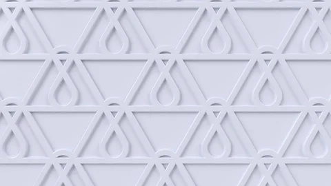 Arabesque looping geometric pattern. White islamic 3d motif. Stock Footage 116744132