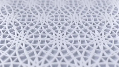 Arabesque looping geometric pattern. White islamic 3d motif. Video stock 117593801