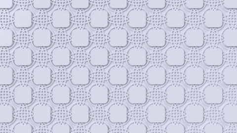 Arabesque looping geometric pattern. White islamic 3d motif. Stock Footage 117594044