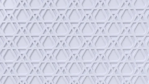 Arabesque looping geometric pattern. White islamic 3d motif. Stock Footage 118092558