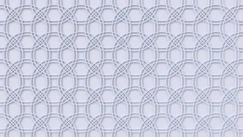 Arabesque looping geometric pattern. White islamic 3d motif. Arabic background. Stock Footage 121266468