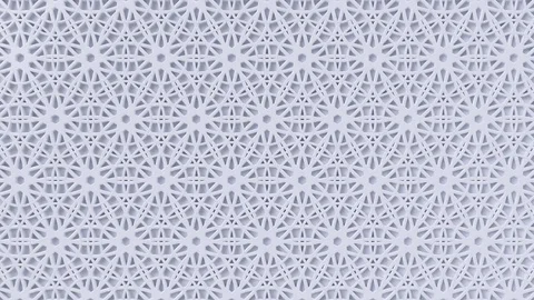 Arabesque looping geometric pattern. White islamic 3d motif. Arabic background. Stock Footage 124925865