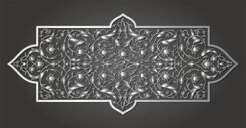 Arabesque luxury floral pattern. Branches with flowers, leaves and petals Stock Illustration