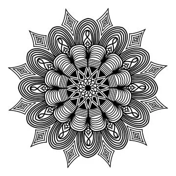 Arabesque mandala artwork background and indian black decorative pattern design Stock Illustration