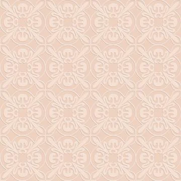 Arabesque monochrome pattern, vector realistic illustration with shadow for d Illustrazione stock