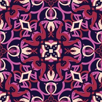 Arabesque mosaic ornament pattern. Symmetric authentic ethnic tribal backround Stock Illustration