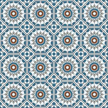 Arabesque mosaic seamless pattern background vector design Stock Illustration