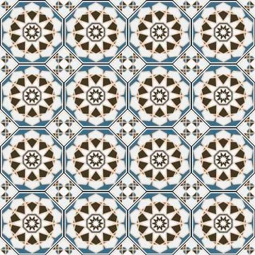 Arabesque octagonal seamless pattern background vector design Stock Illustration