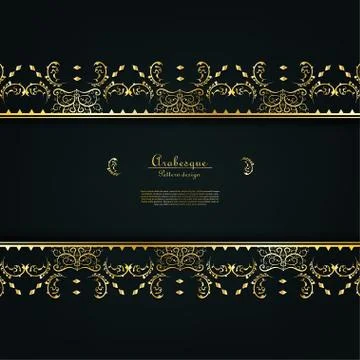 Arabesque orient element classic gold background vector Stock Illustration