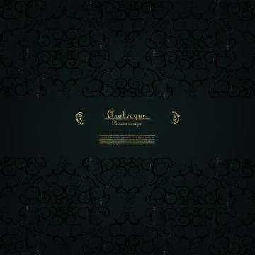 Arabesque orient element pattern gold background card template vector Illustrazione stock