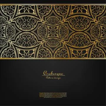 Arabesque pattern floral backdrop background vector イラスト素材