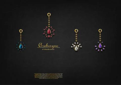 Arabesque pattern with precious ornaments background vector Illustrazione stock