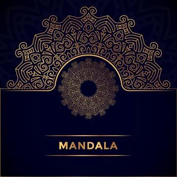 Arabesque pattern style Luxury mandala design with golden color Premium Stock Illustration