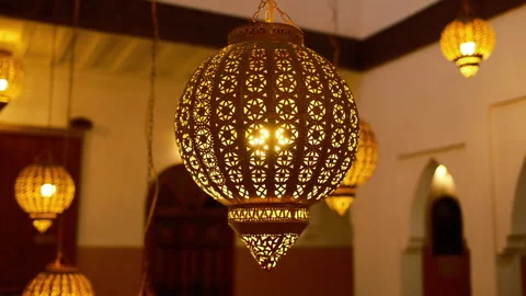 Arabesque Pattern Of The Traditional Moroccan Lamp Stock Footage 314863298