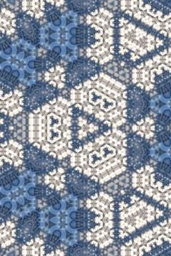 Arabesque pattern with triangle shapes in white and blue Stock Photos