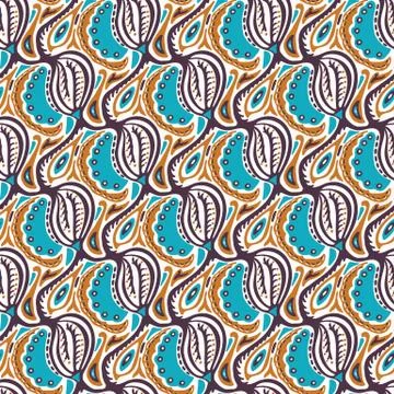 Arabesque Persian Style Vintage Pattern Background. Damask Leaf Swirl Scarf Stock Illustration