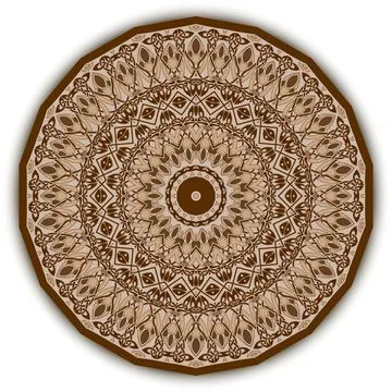 Arabesque round mandala pattern. Ornamental floral background. Colorful vecto Stock Illustration